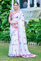 Women's Linen Cotton Traditional Saree