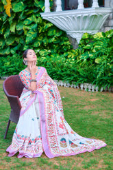 Women's Linen Cotton Traditional Saree