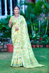 Women's Linen Cotton Traditional Saree