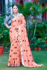 Women's Linen Cotton Traditional Saree