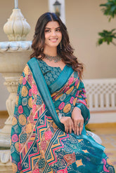 Women's Linen Cotton Traditional Saree