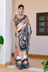 Women's Linen Cotton Traditional Saree