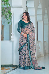 Women's Linen Cotton Traditional Saree