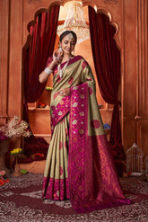 Elegant and Sophisticated Ethnic Wear for Women in Stunning Color Combination Silk Saree