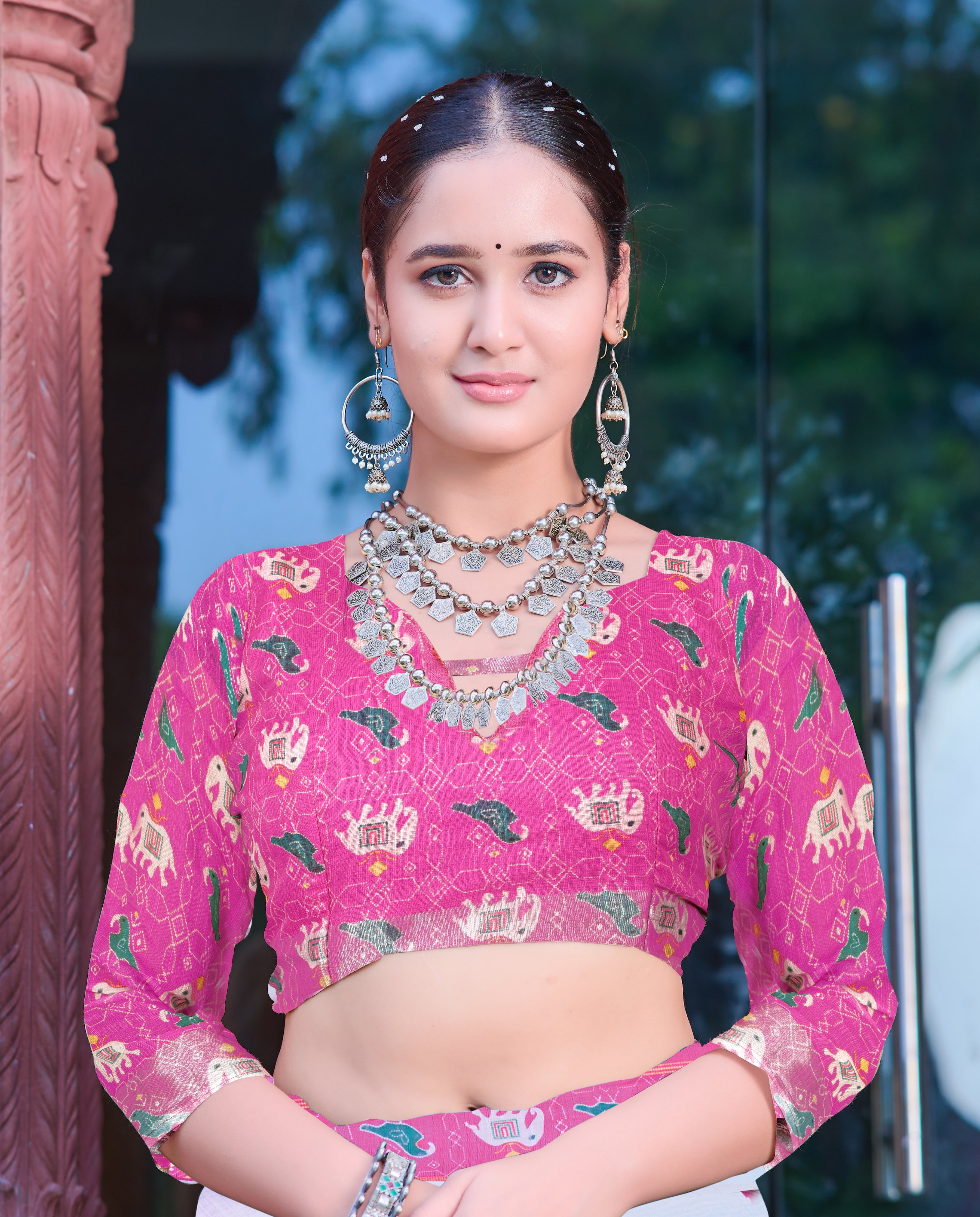 Women's Linen Cotton Traditional Saree