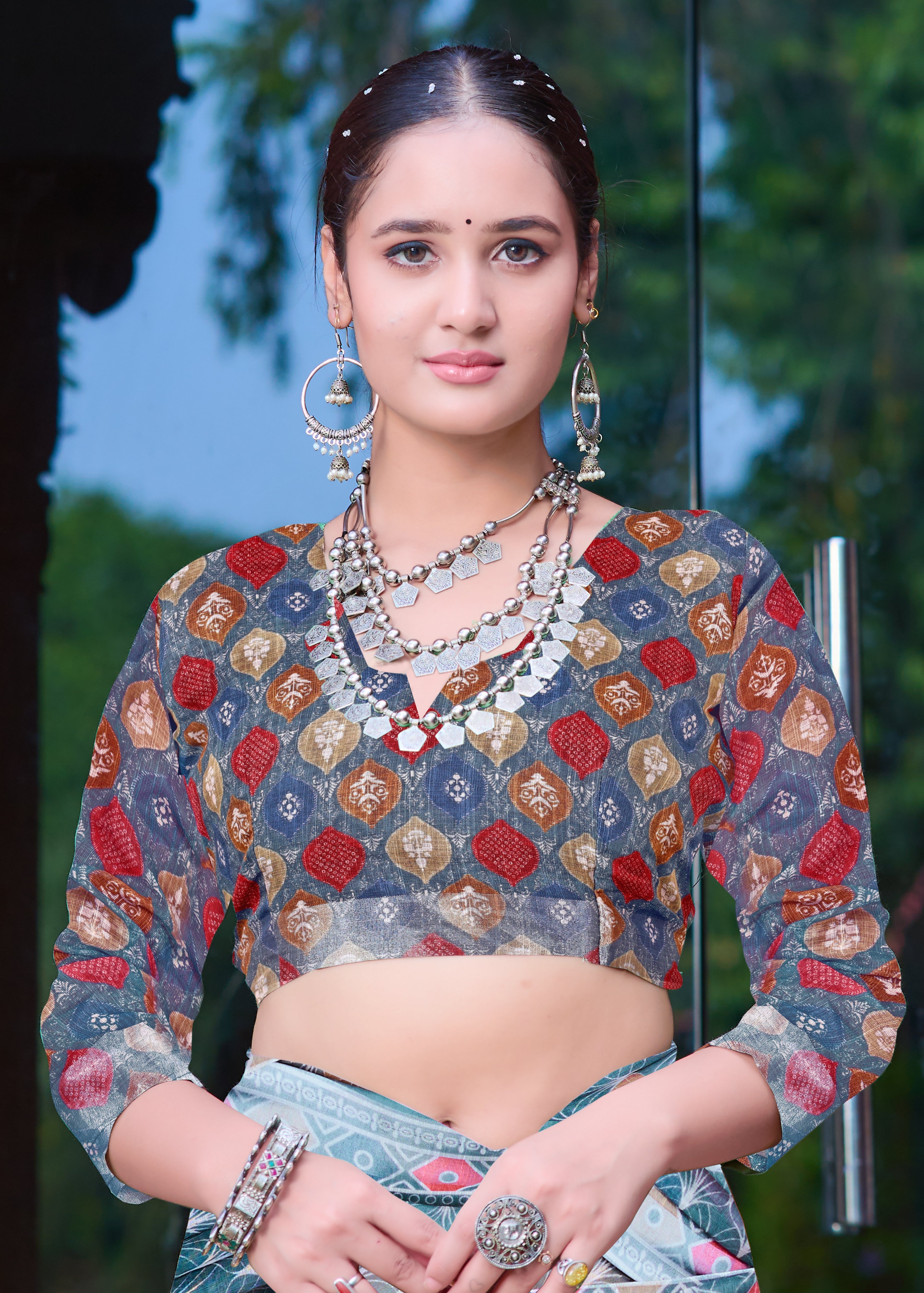 Women's Linen Cotton Traditional Saree