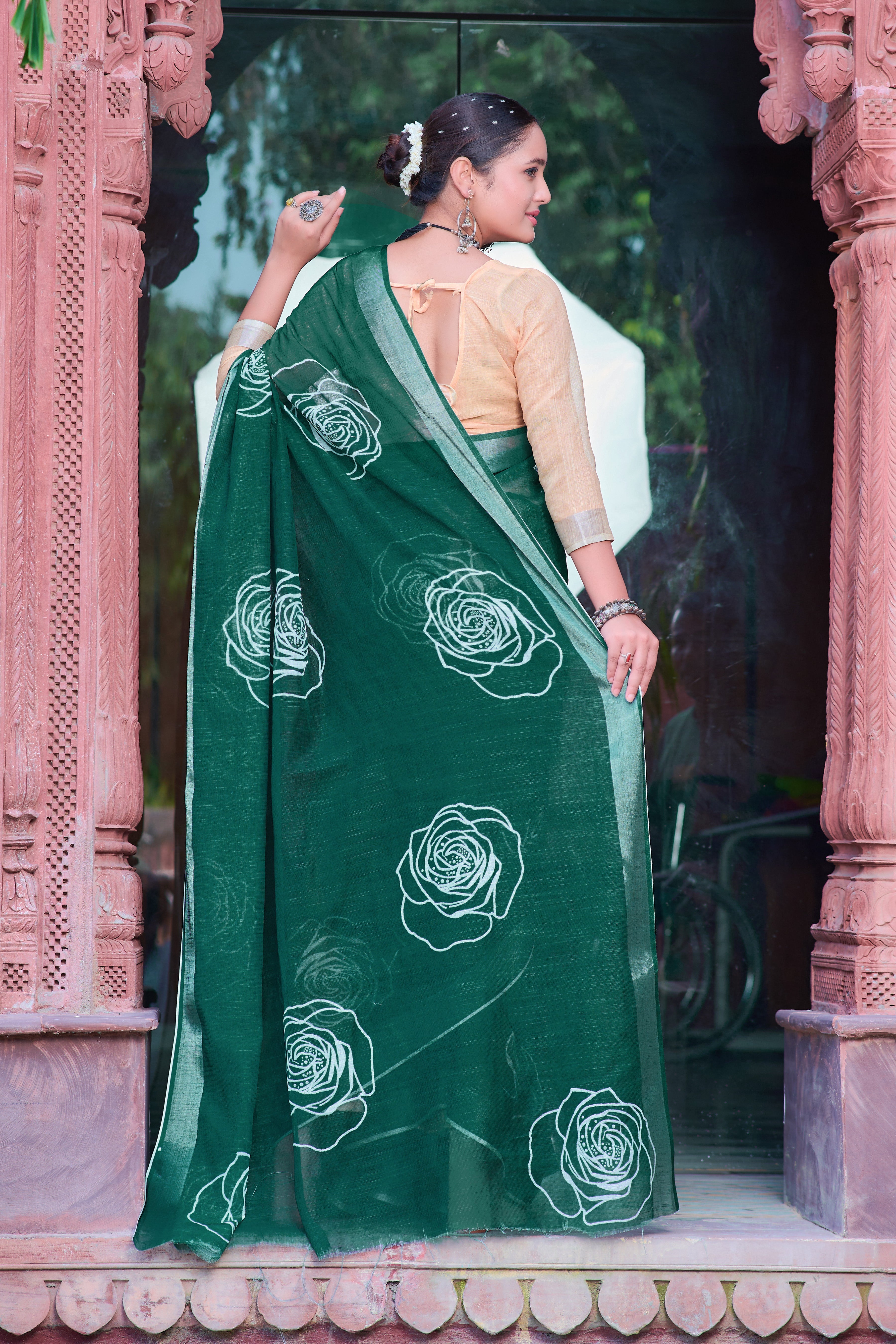 Women's Linen Cotton Traditional Saree