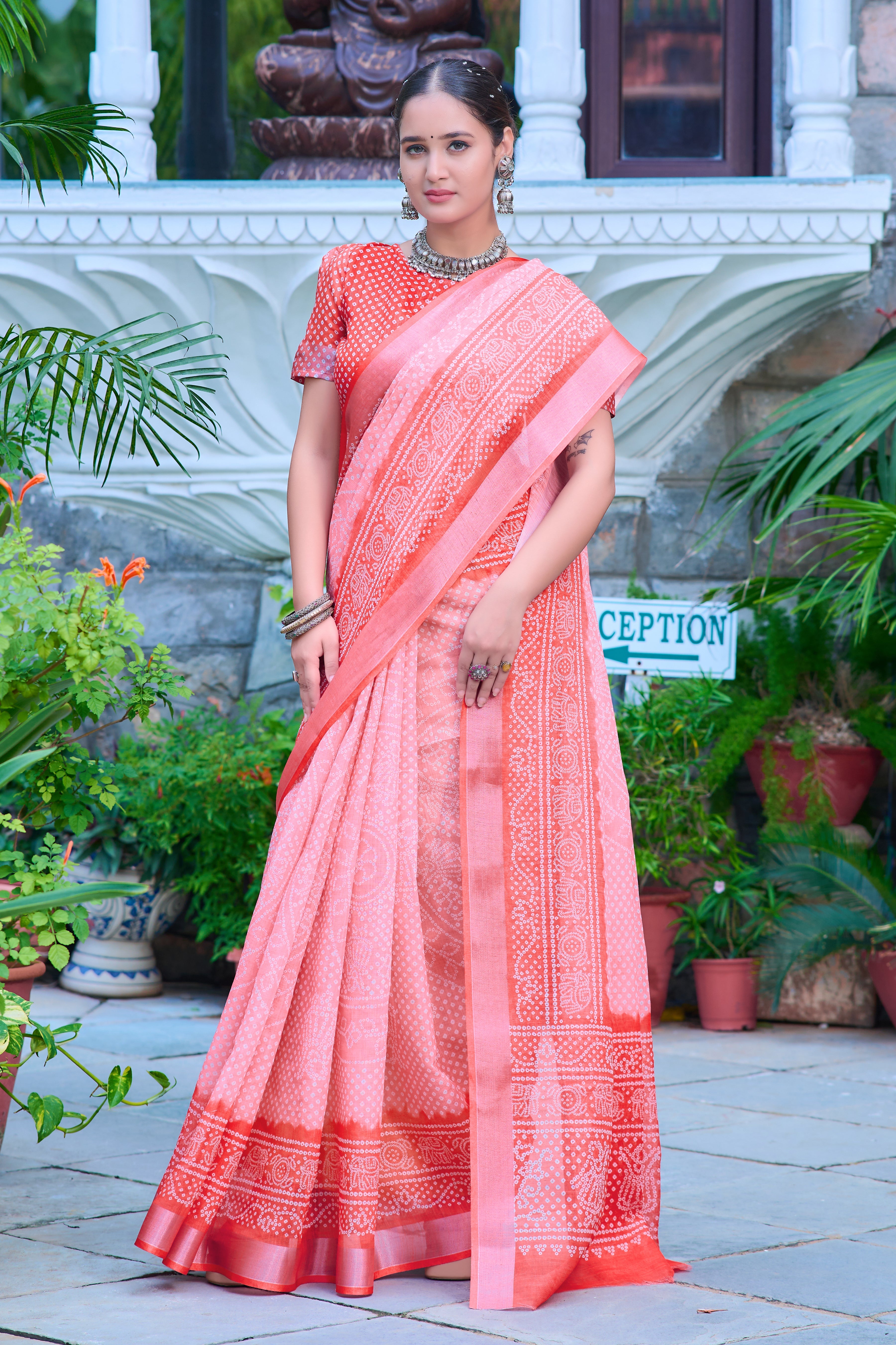 Women's Linen Cotton Traditional Saree