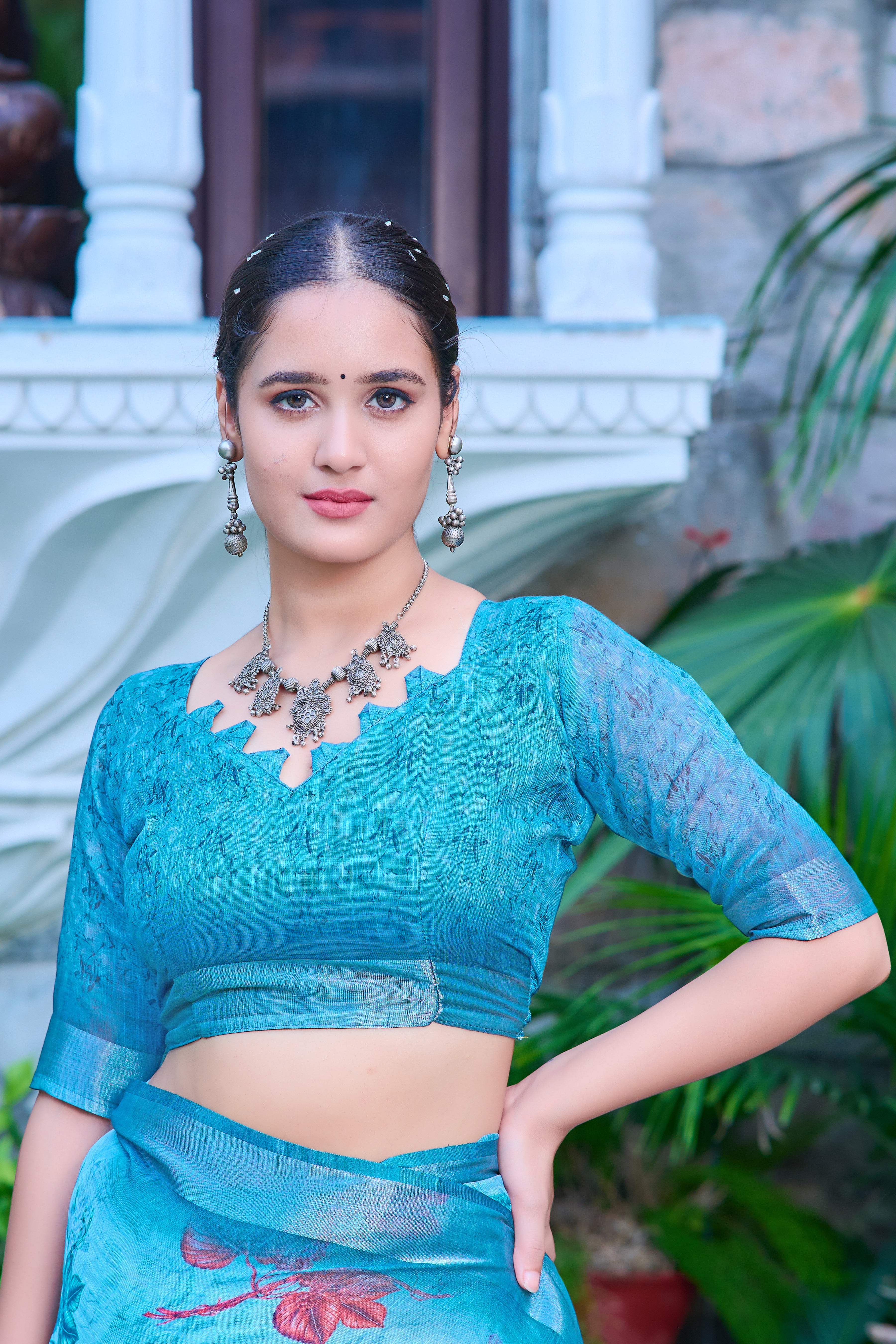 Women's Linen Cotton Traditional Saree